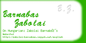 barnabas zabolai business card